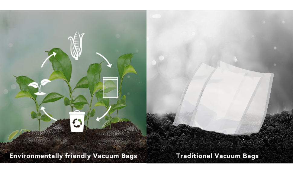 Compostable vacuum bag VS plastic bag