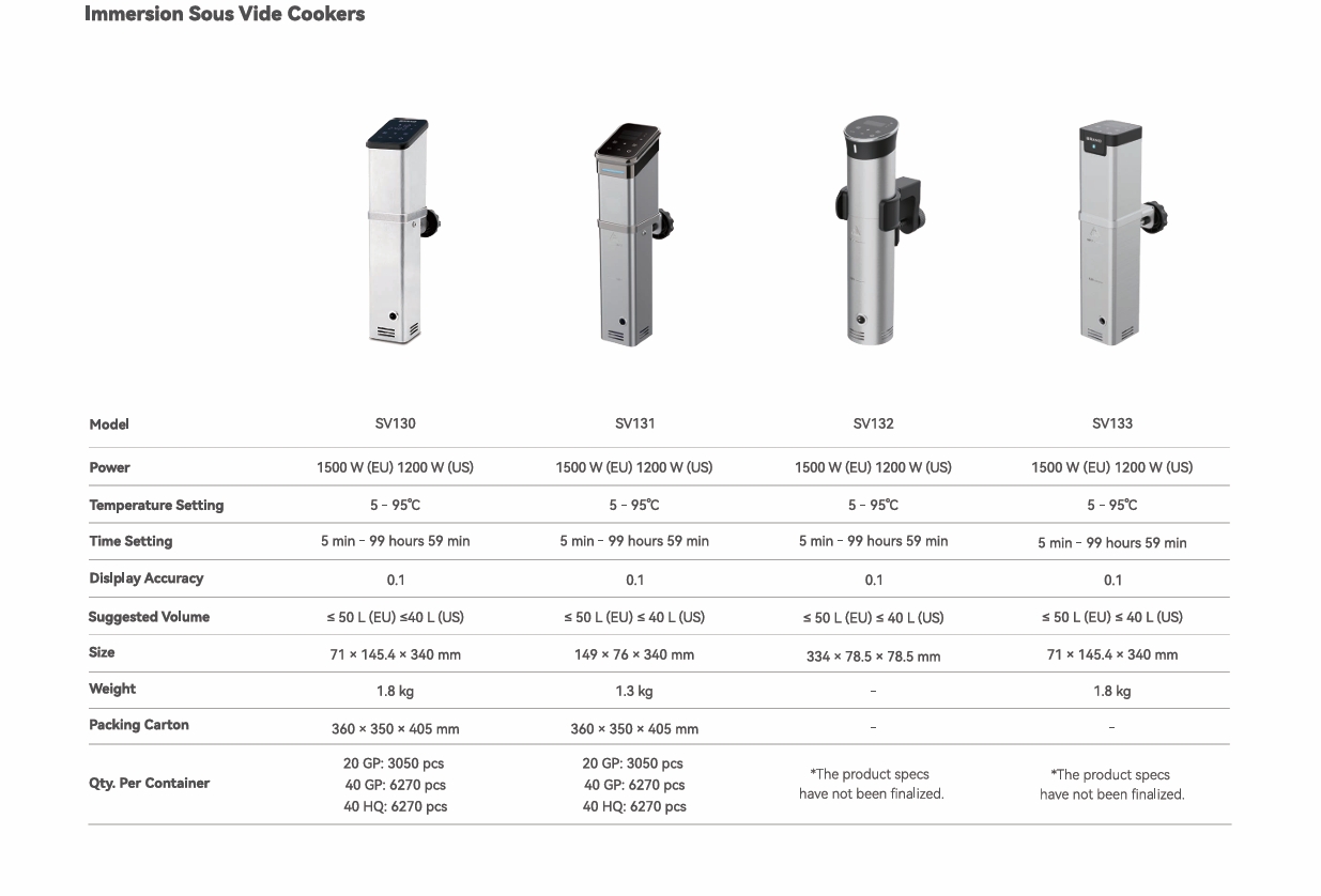 Argion sous vide cookers 3